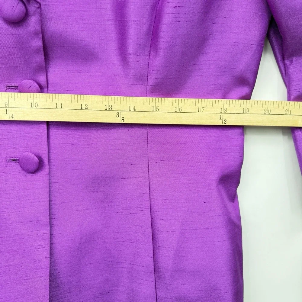 Preston & York 2 Pc Skirt Suit Set Women 14 Purple Passionfruit NWT Shawl Collar